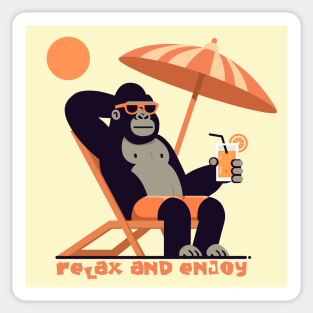 Relax and enjoy king kong Sticker